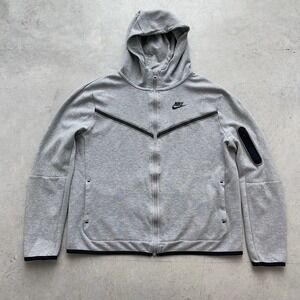 Nike Tech Fleece‎ Jacket Full Zip Hoodie Gray Women's Size XL Cropped